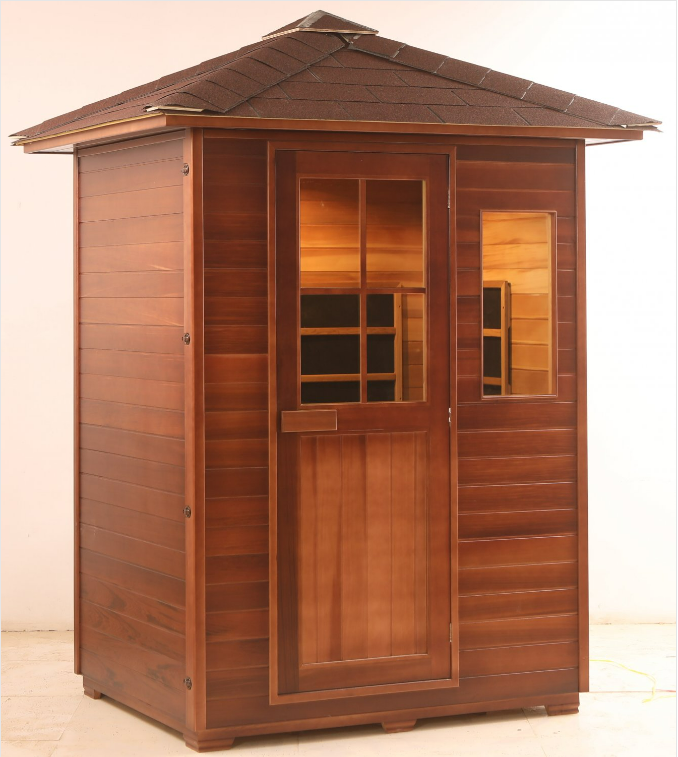 Canadian Red Cedar Traditional Steam Outdoor Sauna / SPA -4.5KW Heater for 3 Persons