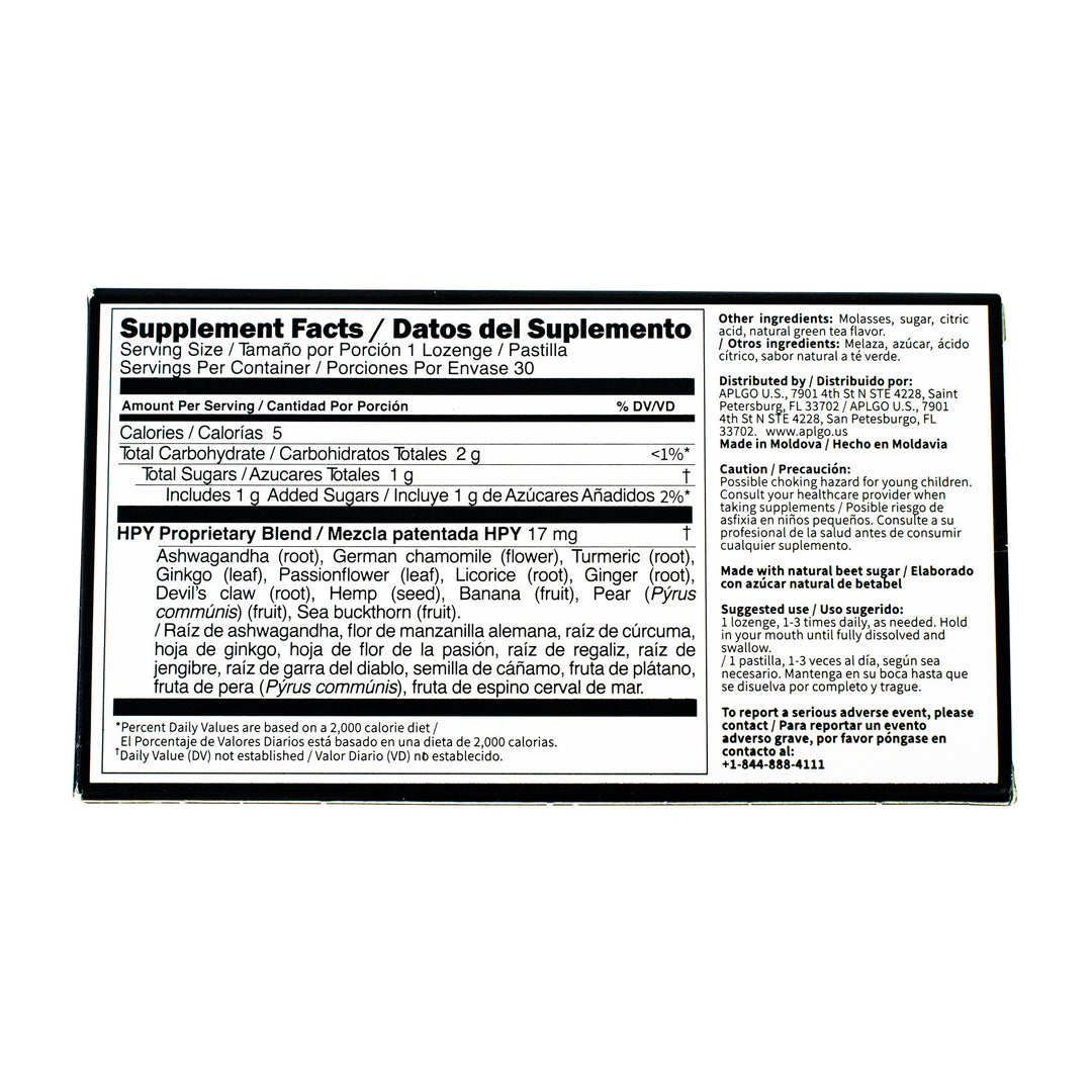 The Back of the HPY DNA Lozenge drops box by APLGO