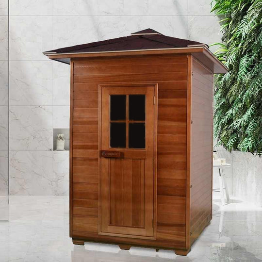 Canadian Red Cedar Traditional Steam Outdoor Sauna / SPA -4.5KW Heater for 3 Persons