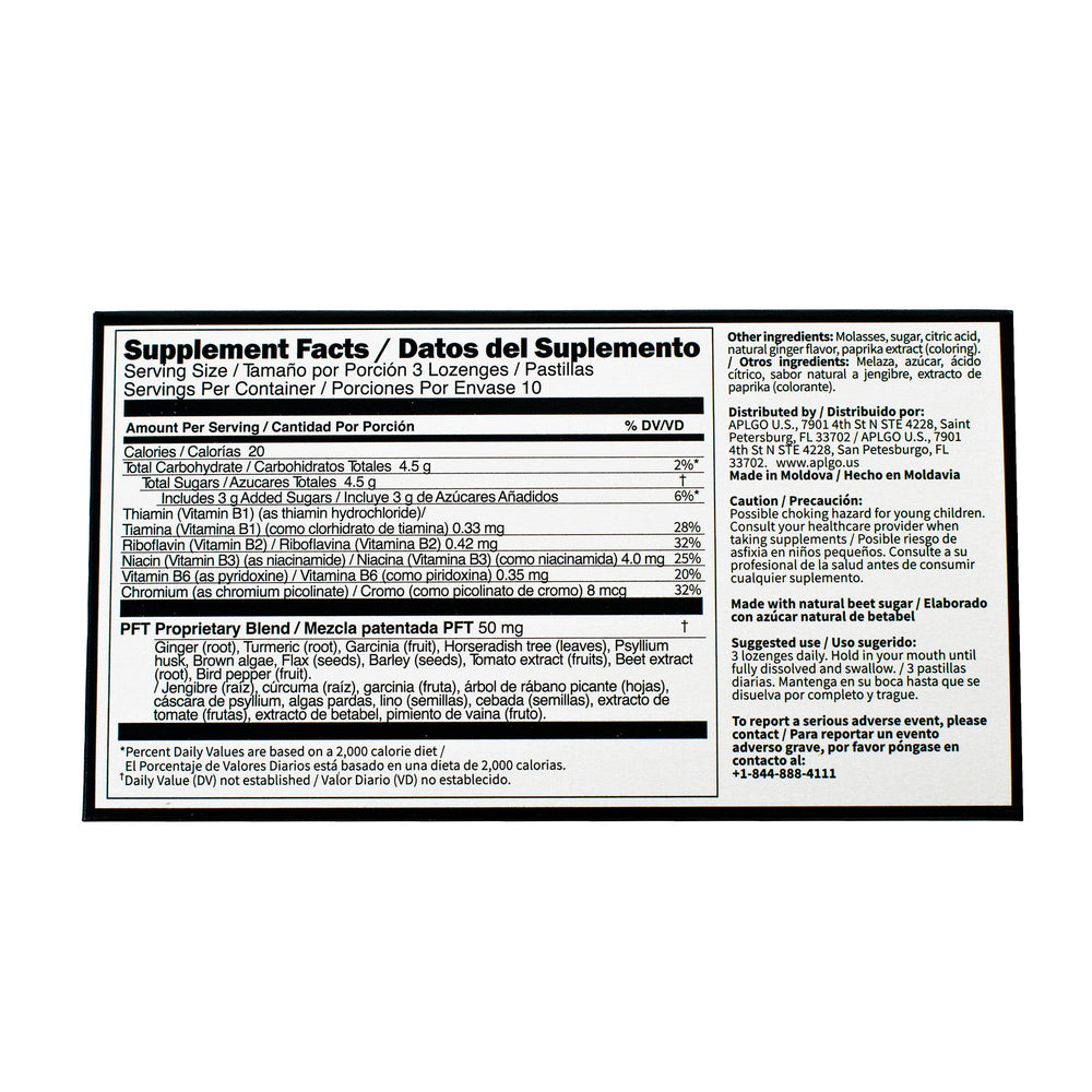The Backside of the PFT Lozenge box