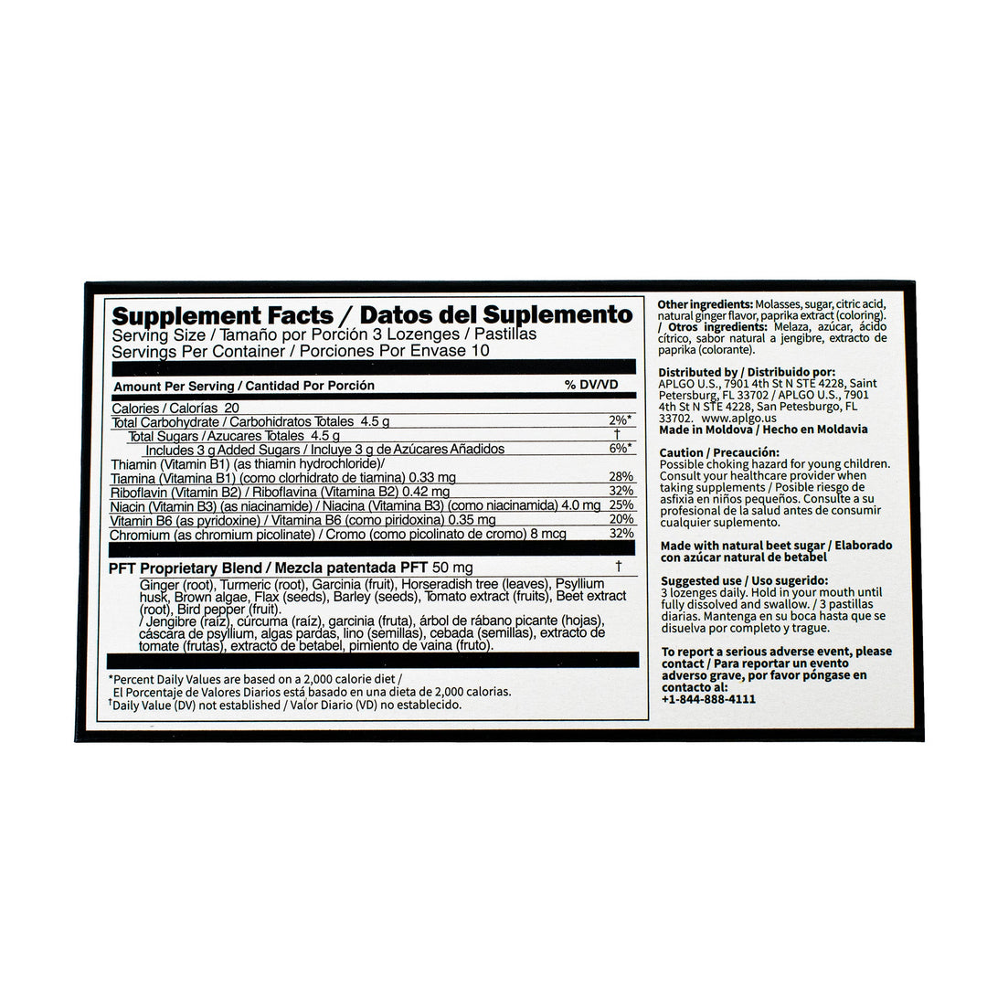 The Backside of the PFT Lozenge box