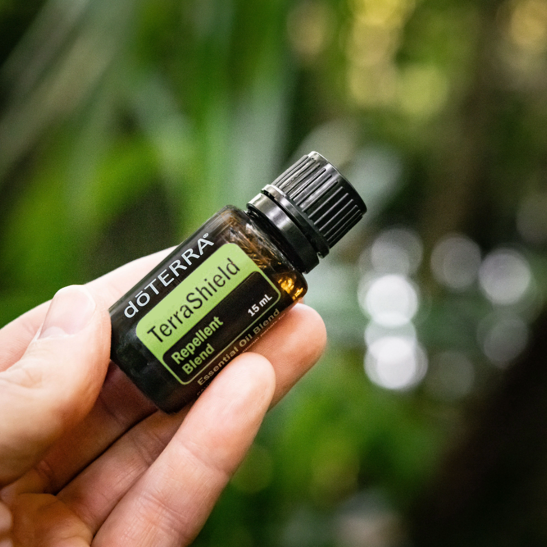 doTERRA Terra Shield Repellent Blend 15 ml Essential Oil Blend with background