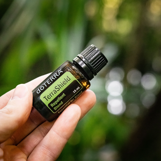 doTERRA Terra Shield Repellent Blend 15 ml Essential Oil Blend with background