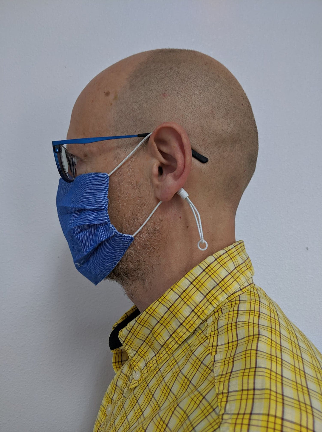 Man Wearing Cotton Reversible Face Mask