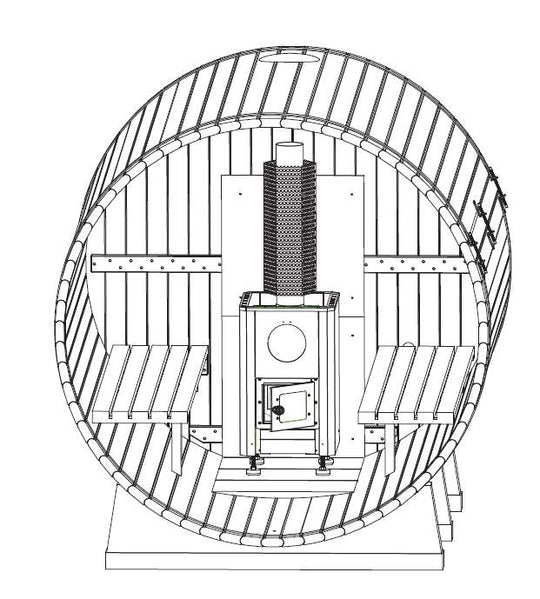 Coasts Wood Burning Stove with Stainless Vent Kit + Rocks Cage Type for Traditional Steam Sauna Spa Heater