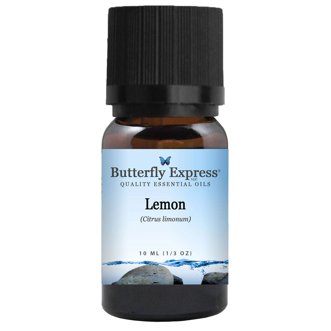Butterfly Express Quality Essential Oils Lemon 10ml -  Lemon essential oil supports the respiratory system and is useful for asthma, bronchitis, sore throat, sinusitis, and most other respiratory complaints.