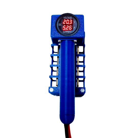 The main part of the IonizeMe Maxx Array showing the meter working at 20.3 volts and 5.26 amps