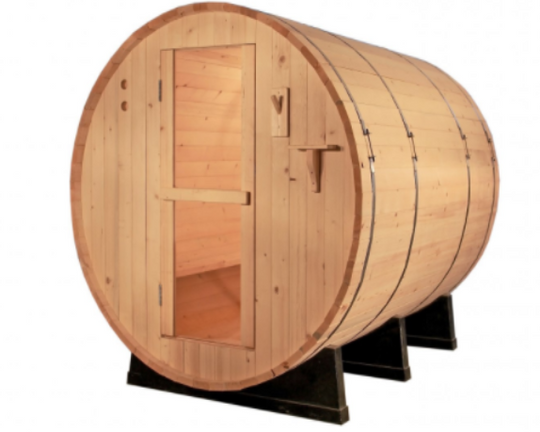 Canadian Pine Wood Barrel 6" Wet Dry Spa Sauna for 4  person- Side view