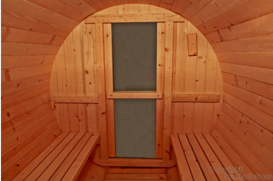 Canadian Pine Wood Burning Heater Barrel 6' Foot Wet Dry Sauna Spa for 4 Persons- Interior