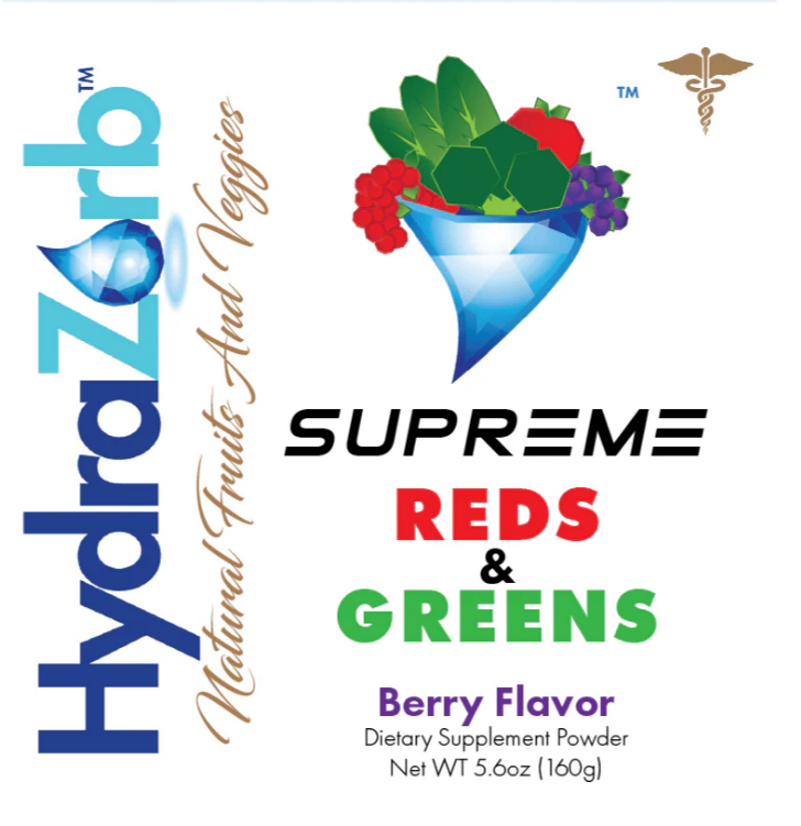 HydraZorb Supreme Reds and Greens Dietary Supplement Powder - (160g) 30 Servings