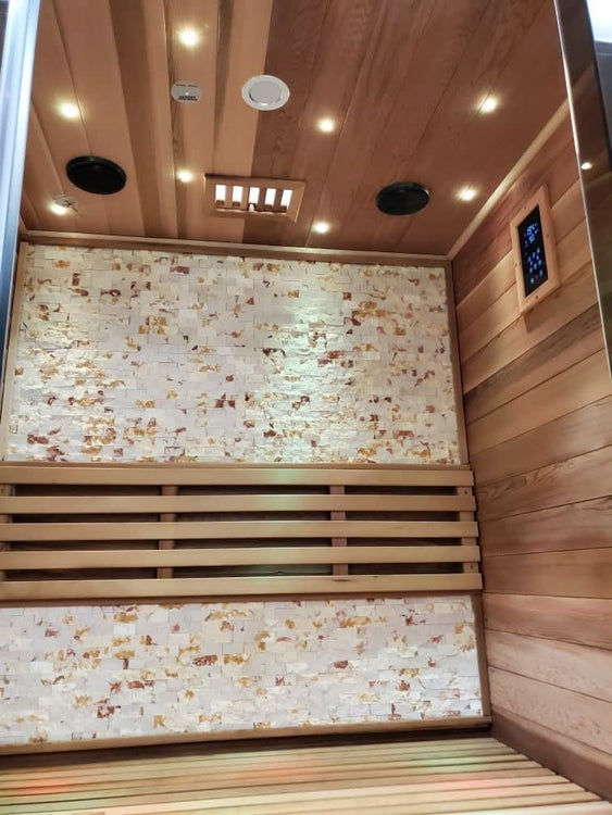 Canadian Red Cedar Wood Indoor Traditional Wet / Dry Swedish Steam Sauna SPA Harvia 6KW Heater Upgrade for 1 - 2 Persons