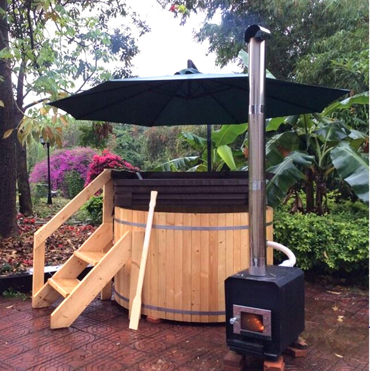 Canadian Red Cedar Wood Fired Ho Tub  Spa with covers for 5 persons