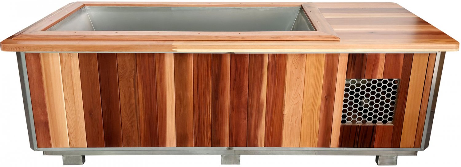 Canadian Red Cedar Wood  Cold Plunge  & Hot Tub – Dual-Use Ice Cold Plunge / Hot Tub Spa Combo
