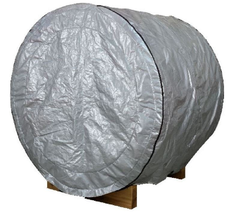 Zippered Waterproof Dust All Weather Rain Cover for 8' Barrel Saunas