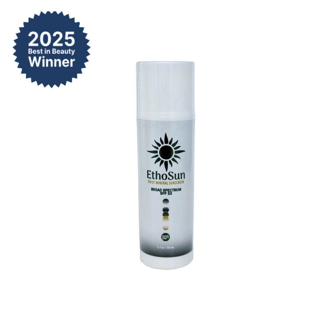 2025 Best in Beauty Winner Etho Sun Daily Mineral Sunscreen Broad spectrum SPF 50