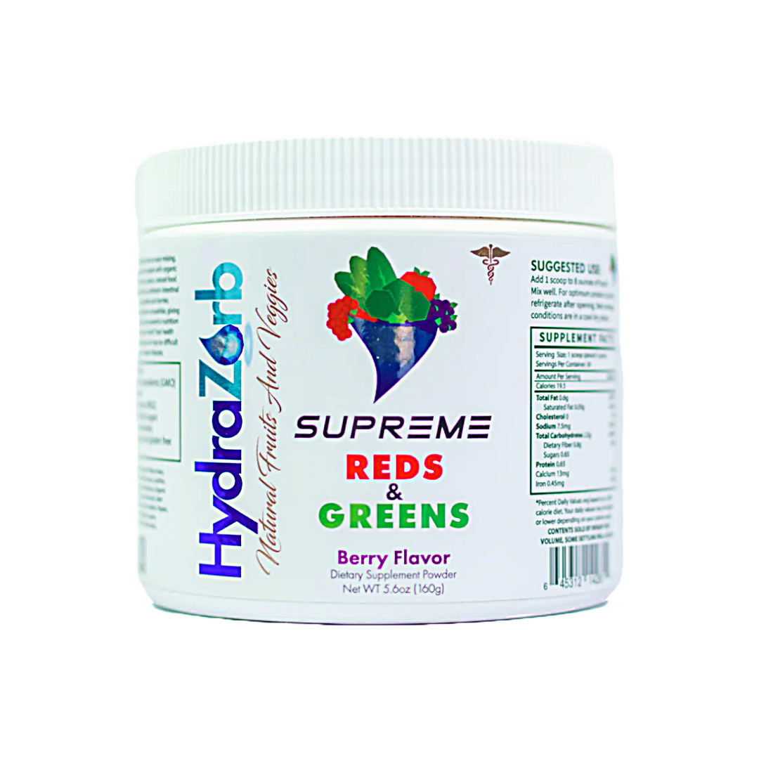HydraZorb Supreme Reds & Greens Natural Fruits and Veggies Dietary Supplements Powder 160g