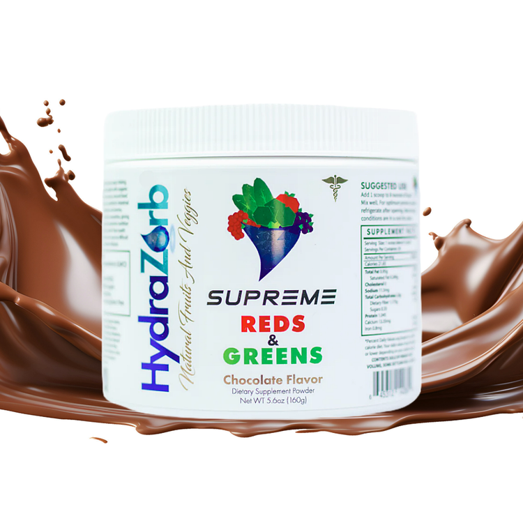 HydraZorb Supreme Reds & Greens Natural Fruits and Veggies Chocolate Flavor Dietary Supplement 160g