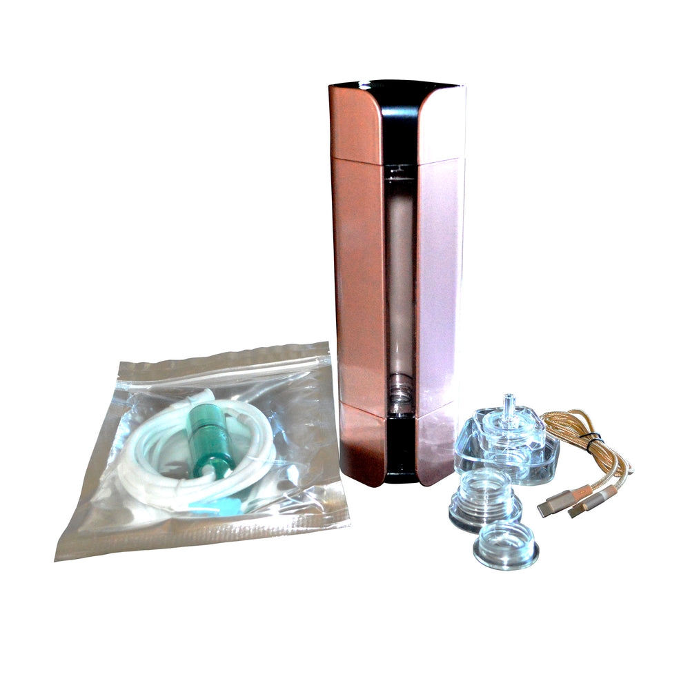 Molecular Hydrogen Water Bottle and it's accessories including inhalation attachment and charging cable