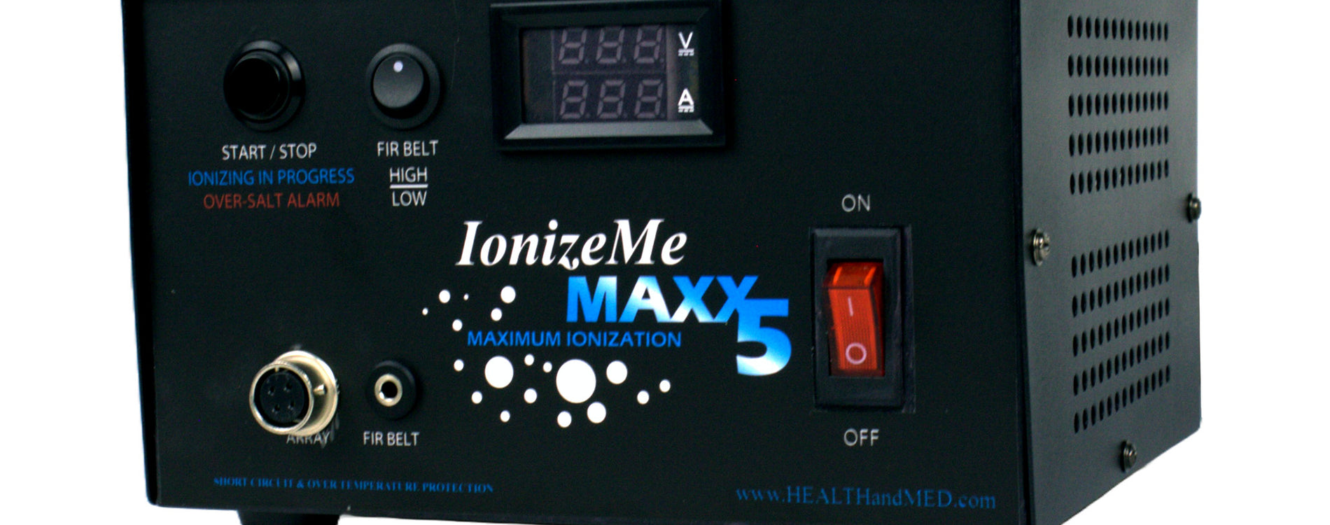 IonizeMe Maxx 5 Ionic Foot Detox Machine from the Right Front Angle Side of the Machine