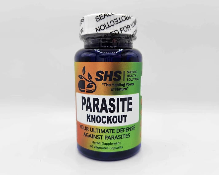 SHS Parasite Knockout herbal supplement bottle front label