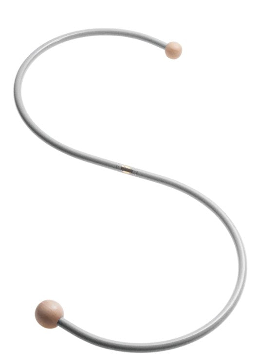 Necklace with two beads on a white background
