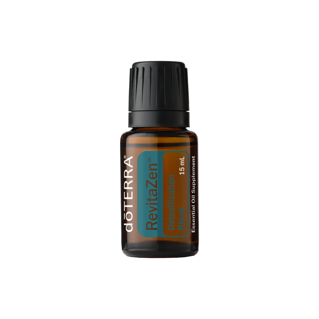 doTERRA RevitaZen essential oil supplement 15 ml bottle on a white background