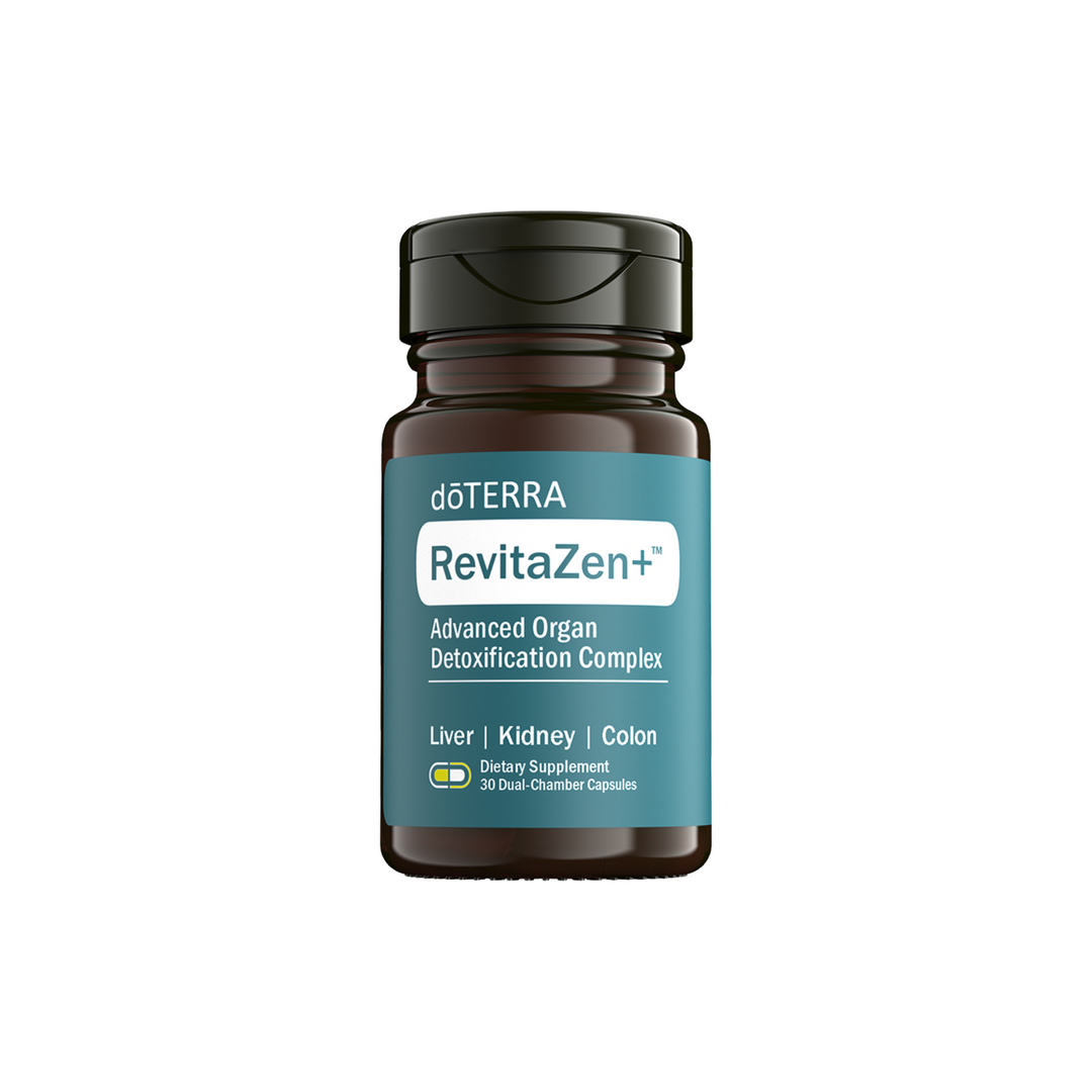 doTERRA RevitaZen+ Advanced Organ Detoxification Complex Dietary supplement  on a white background