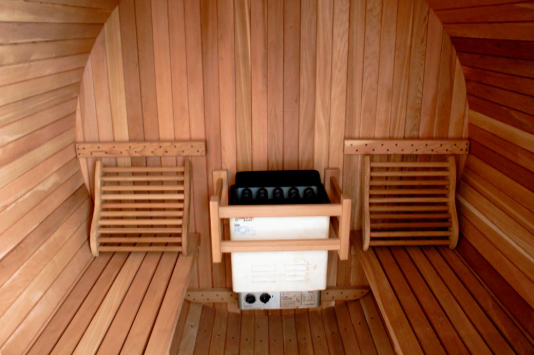 Canadian Pine Wood Burning Barrel 6' Ft Wet Dry Outdoor Sauna Spa - 9KW Heater for 4 Persons