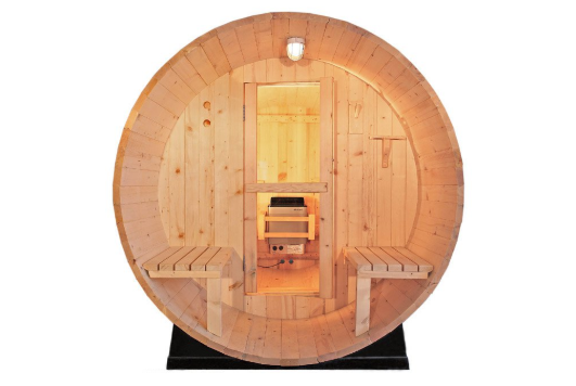 Canadian Pine Wood Burning Barrel 6' Ft Wet Dry Outdoor Sauna Spa - 9KW Heater for 4 Persons