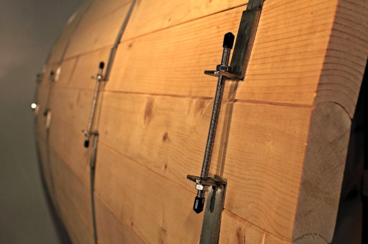 Canadian Pine Wood 8-Foot Outdoor Barrel Sauna | 6–8 Person Wet & Dry Spa with Wood-Burning Heater