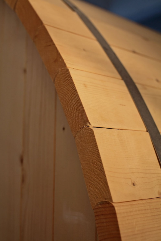 Canadian Pine Wood 8-Foot Outdoor Barrel Sauna | 6–8 Person Wet & Dry Spa with Wood-Burning Heater