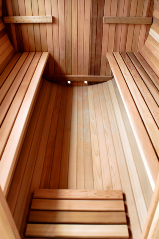 Canadian Pine Wood 8-Foot Outdoor Barrel Sauna | 6–8 Person Wet & Dry Spa with Wood-Burning Heater