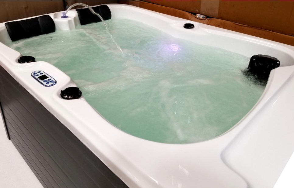 Hydrotherapy Double Recliner Hot Tub Spa with Insulated Hard Top Cover - 2 Person