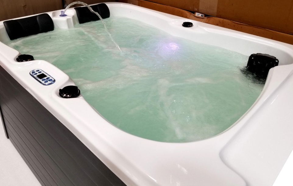 Hydrotherapy Double Recliner Hot Tub Spa with Insulated Hard Top Cover - 2 Person