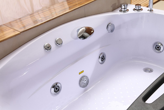 Indoor Hydrotherapy Whirlpool Bathtub with Jets, Heater & Bluetooth | Luxury Spa Tub with Glass Window