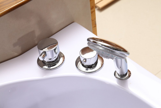 Indoor Hydrotherapy Whirlpool Bathtub with Jets, Heater & Bluetooth | Luxury Spa Tub with Glass Window