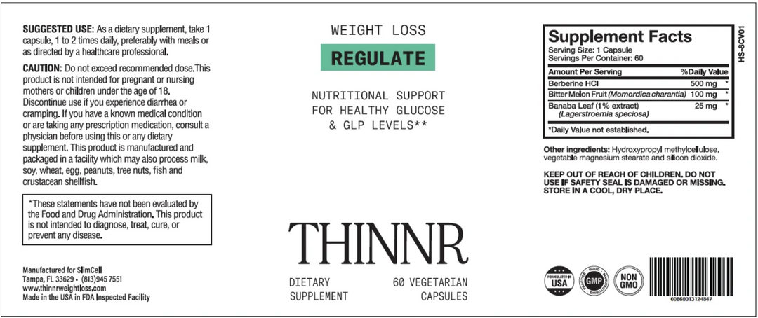 Thinnr Weight Maintenance + Detox Stack | Metabolic Support - 60 Veggie Capsules