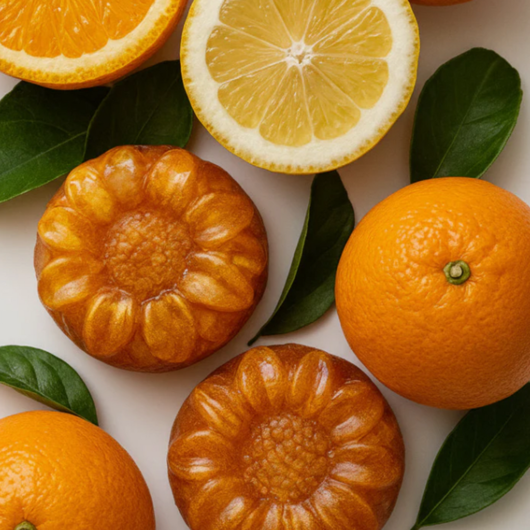 EthoSun Sunblossom Beauty Bar with leaves and Oranges