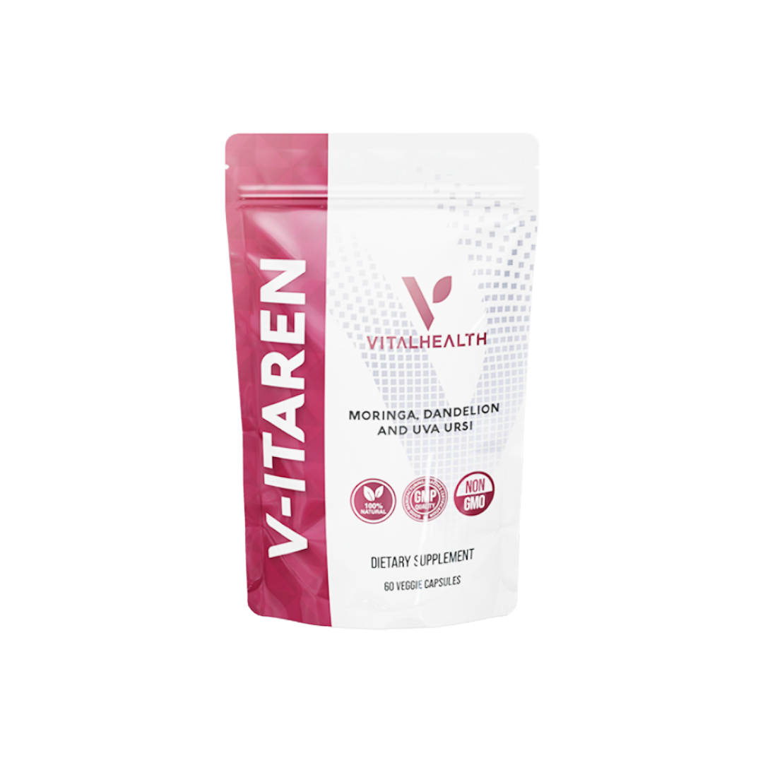 VITALHEALTH Itaren Dieatary Supplement 60 Veggie Capsules Moringa, Dandelion and Uva Ursi 100% Natural and Organic, non-GMO, GMP-Good Manufacturing Practice Certified