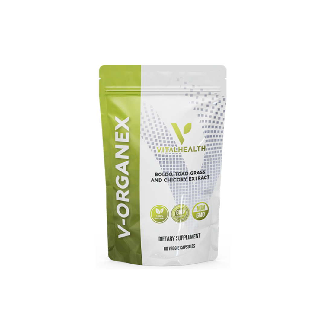 VITALHEALTH V-Organex Dietary Supplement -60 Veggie Capsules NON GMO, GMP Certified and 100% Natural and Organic