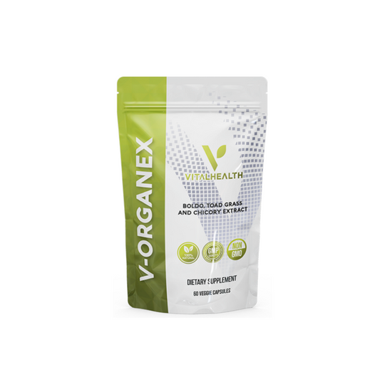 VITALHEALTH V-Organex Dietary Supplement -60 Veggie Capsules NON GMO, GMP Certified and 100% Natural and Organic