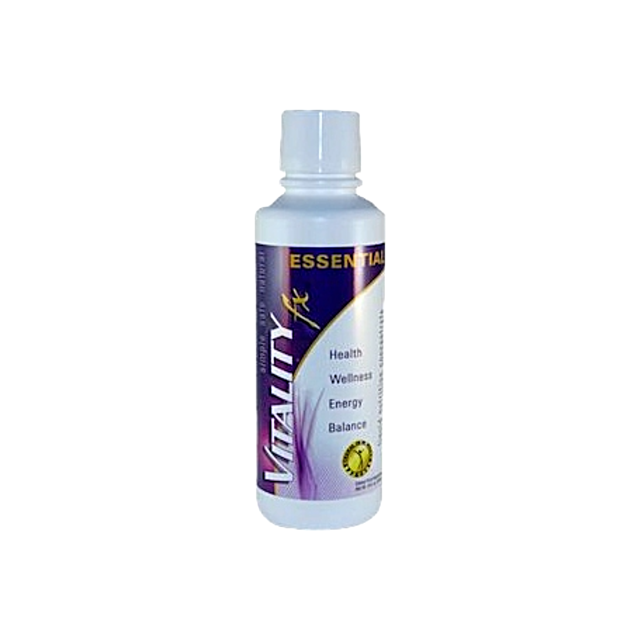 A bottle of Vitality fx Essential Health Wellness Energy Balance supplement on a plain white background.