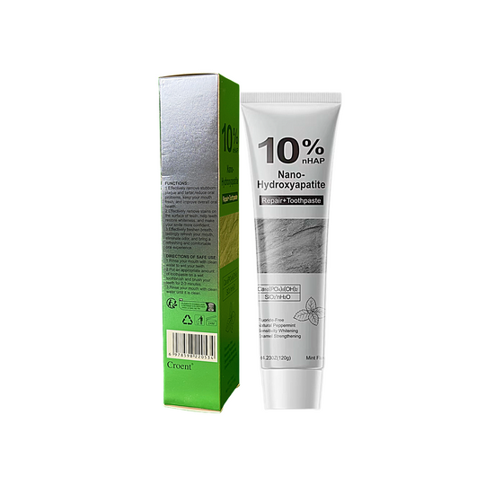 10% Nano-Hydroxyapatite Whitening Toothpaste Fluoride-Free │ Deep Cleaning for Sensitive Teeth - 4.2 oz