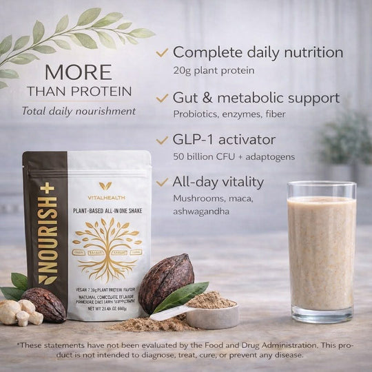 VITALHEALTH NOURISH+ | Premium All-In-One Superfood Protein Shake - 600g