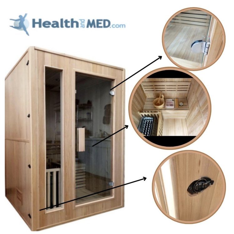 Canadian Hemlock Indoor Spa HOT Traditional Wet / Dry Steam Sauna 6 KW heater for 1 or 2 Person.