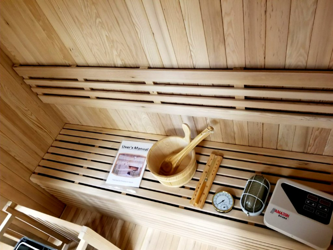 Canadian Hemlock 72" Swedish Steam Wet or Dry Indoor Sauna Spa for 4 Persons - 6KW