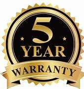 5 Year Warranty