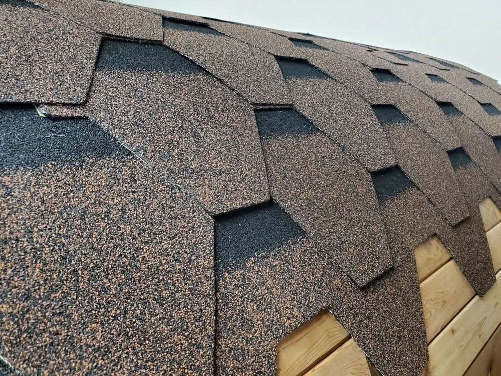 Asphalt Bitumen Shingled Roof Kit Replacement for 6' or 8' Barrel Wet Dry Traditional Steam Swedish Saunas