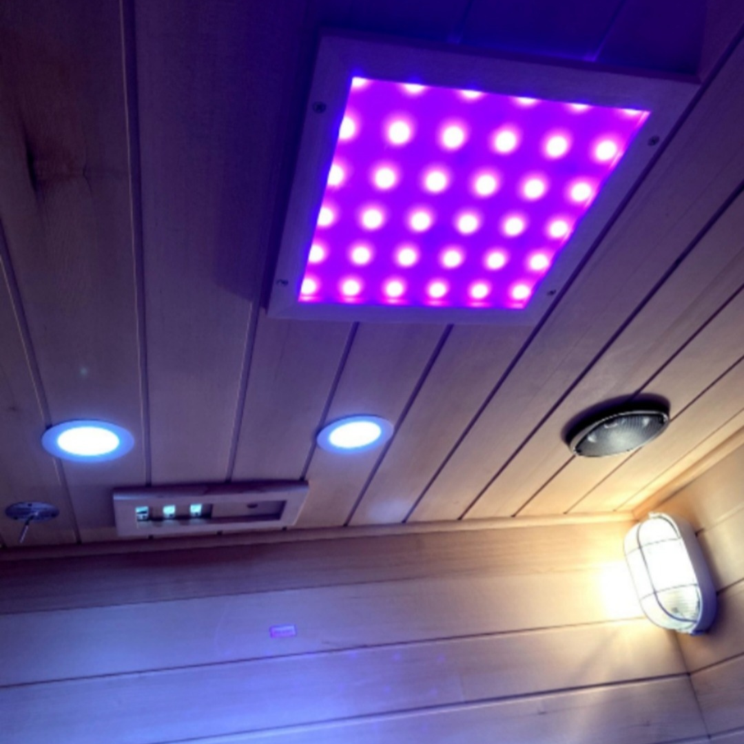 Canadian Hemlock OUTDOOR Wet/Dry Swedish Steam Traditional Sauna for 1 to 2 Persons - Water proof lightning