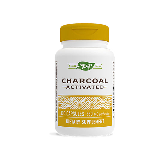 Nature's Way Activated Charcoal 100 Capsule Bottle